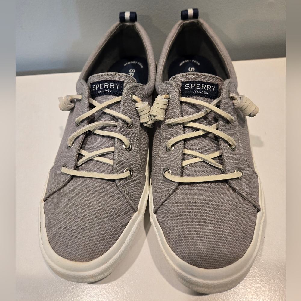 Sperry Women's Pier Wave LTT Gray Canvas Sneakers